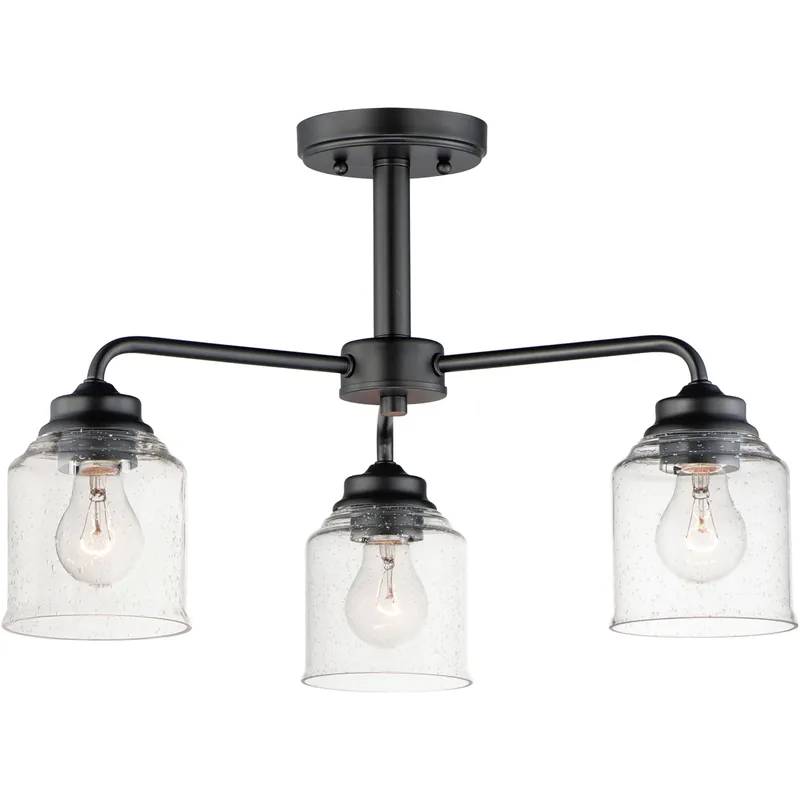 Acadia 3 Light 20 inch Black Single-Tier Chandelier Ceiling Light