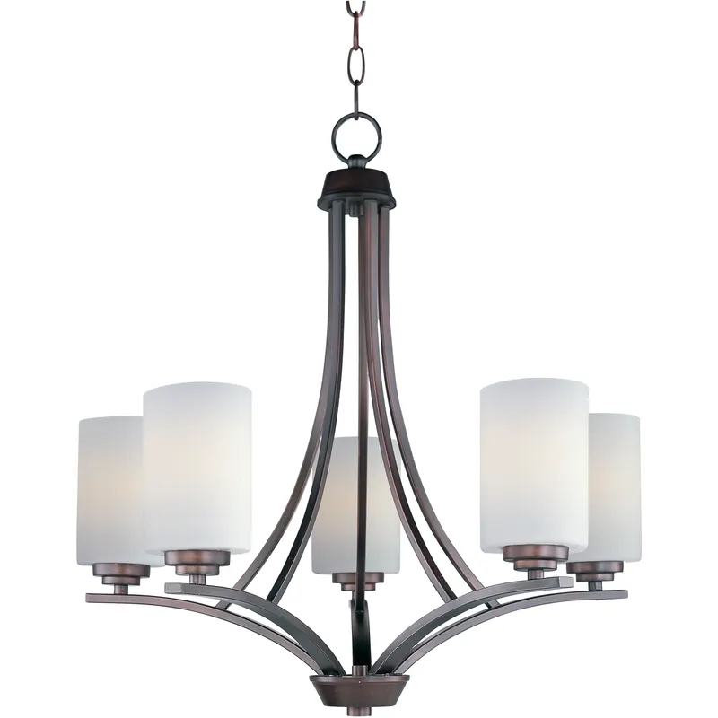 Deven 5 Light 24 inch Oil Rubbed Bronze Single-Tier Chandelier Ceiling Light