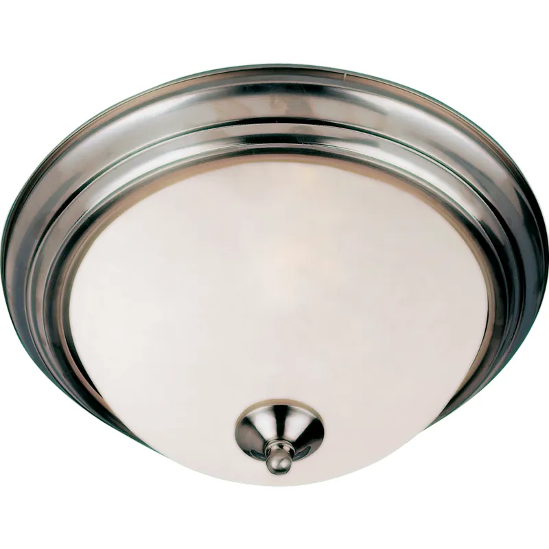 Essentials - 584x 2 Light 13.5 inch Satin Nickel Flush Mount Ceiling Light in Frosted