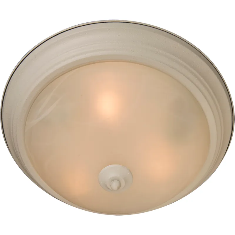 Essentials - 584x 3 Light 15.5 inch Textured White Flush Mount Ceiling Light in Marble