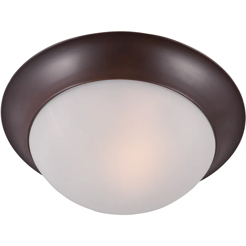 Essentials - 585x 2 Light 14 inch Oil Rubbed Bronze Flush Mount Ceiling Light in Frosted