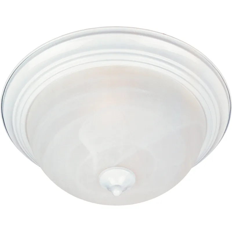 Essentials - 584x 3 Light 15.5 inch White Flush Mount Ceiling Light in Marble