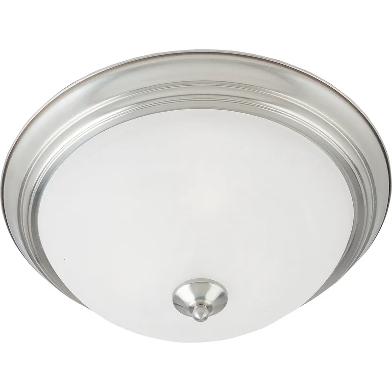 Essentials - 584x 2 Light 13.5 inch Satin Nickel Flush Mount Ceiling Light in Marble