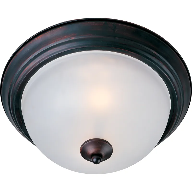 Essentials - 584x 3 Light 15.5 inch Oil Rubbed Bronze Flush Mount Ceiling Light in Frosted