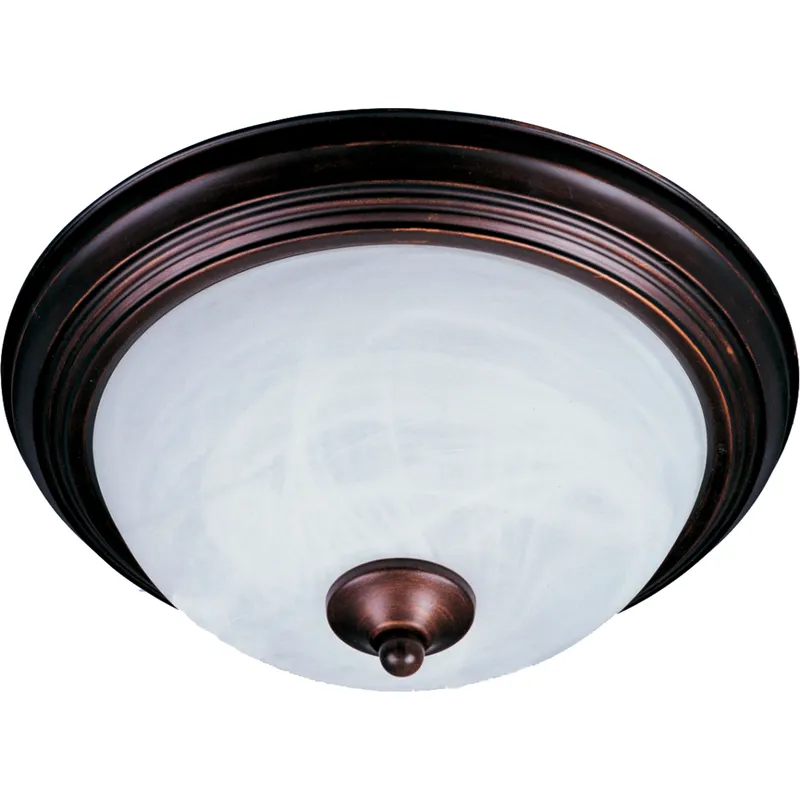 Essentials - 584x 2 Light 11.5 inch Oil Rubbed Bronze Flush Mount Ceiling Light in Marble
