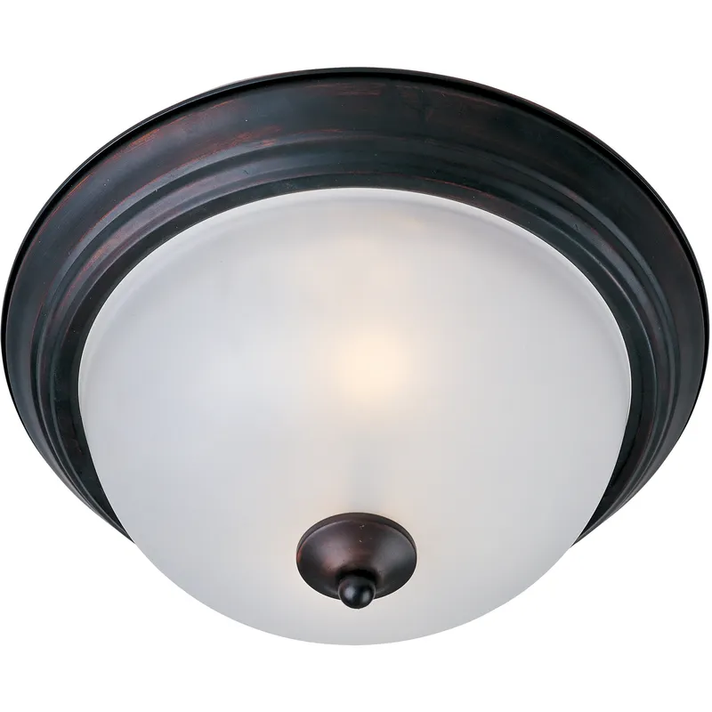 Essentials - 584x 2 Light 11.5 inch Oil Rubbed Bronze Flush Mount Ceiling Light in Frosted