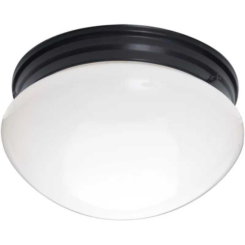 Essentials - 588x 2 Light 9 inch Black Flush Mount Ceiling Light