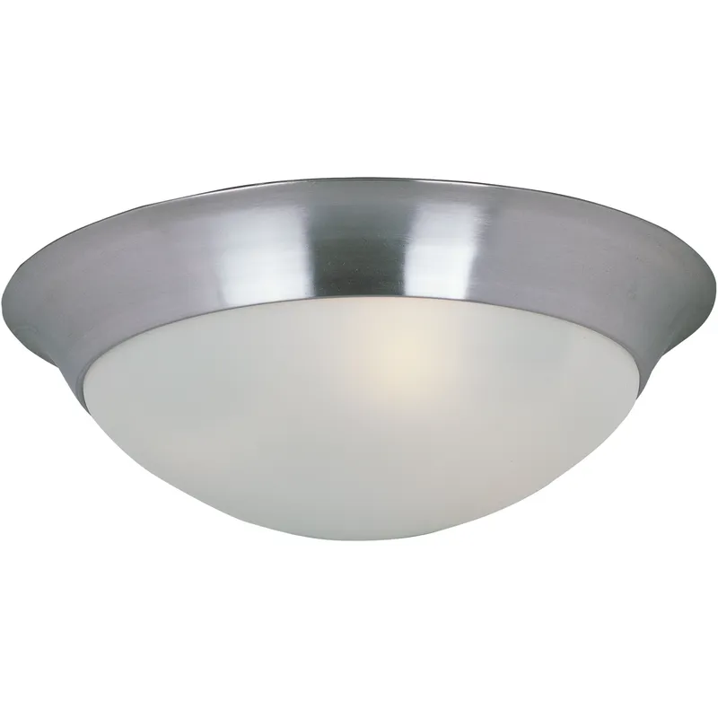 Essentials - 585x 2 Light 14 inch Satin Nickel Flush Mount Ceiling Light in Frosted
