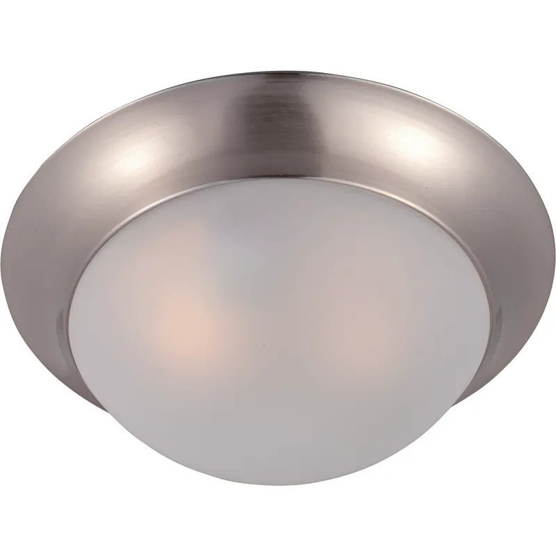 Essentials - 585x 1 Light 12 inch Satin Nickel Flush Mount Ceiling Light in Frosted