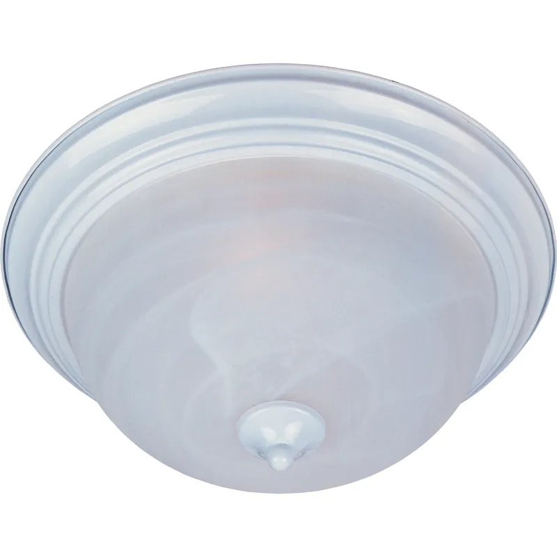 Essentials - 584x 1 Light 11.5 inch White Flush Mount Ceiling Light in Marble