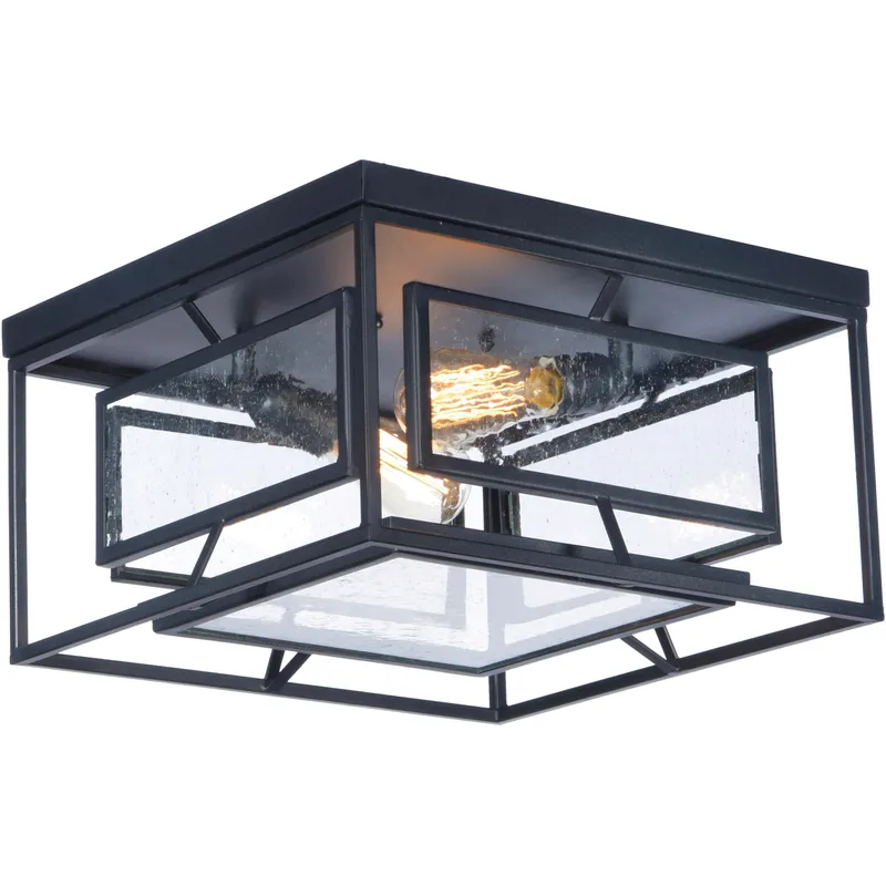 Era 2 Light 15.75 inch Black Flush Mount Ceiling Light in Medium Base