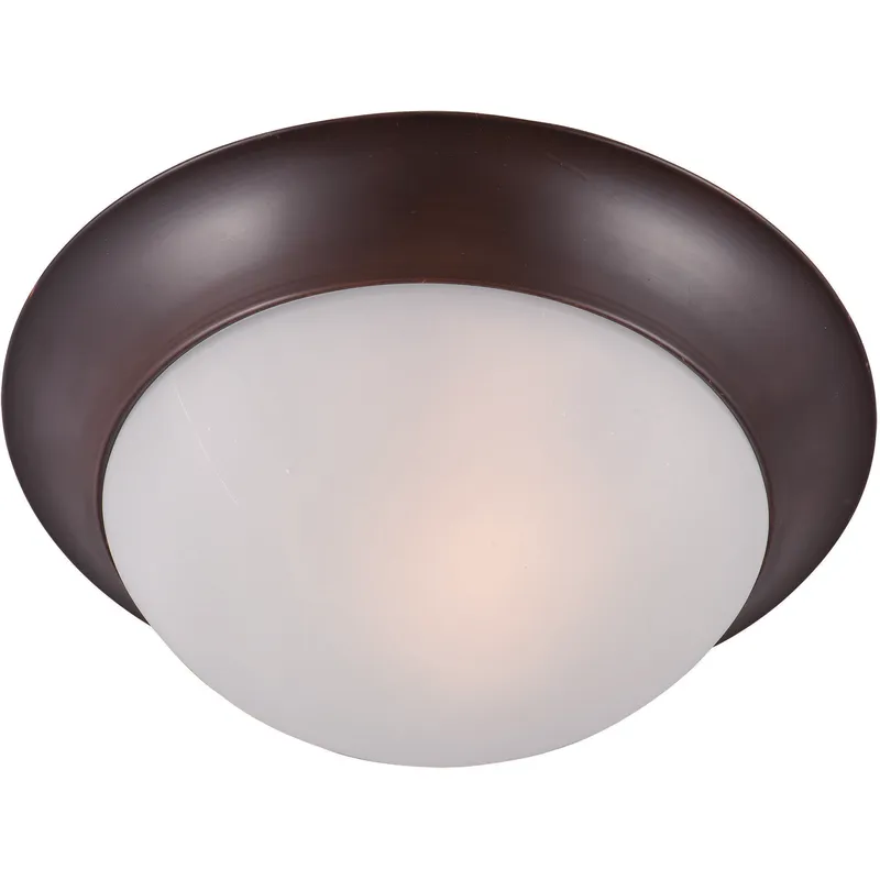 Essentials - 585x 1 Light 12 inch Oil Rubbed Bronze Flush Mount Ceiling Light in Frosted