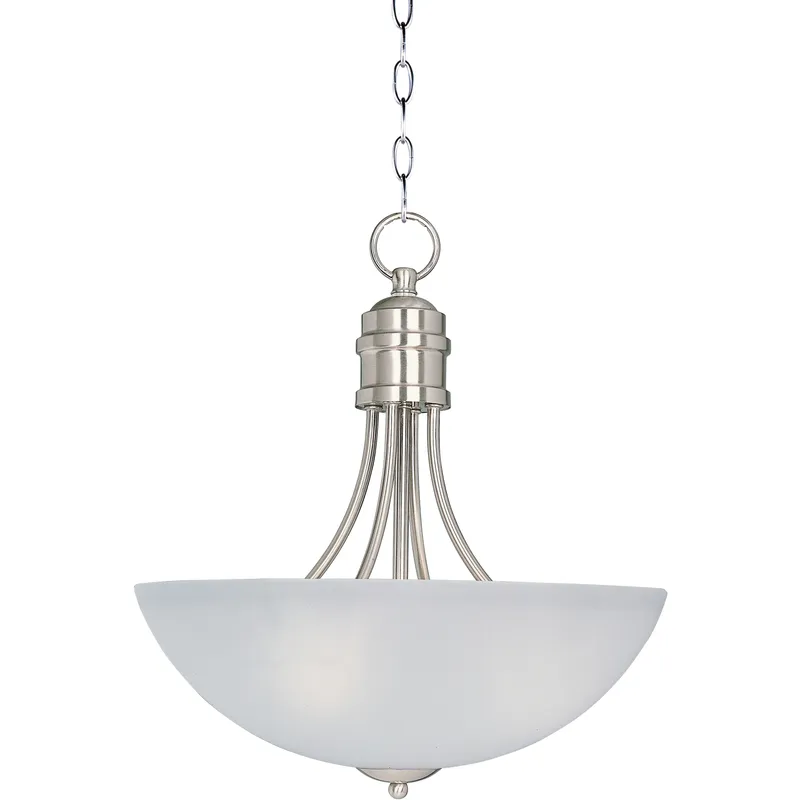 Logan 3 Light 15.5 inch Satin Nickel Invert Bowl Pendant Ceiling Light