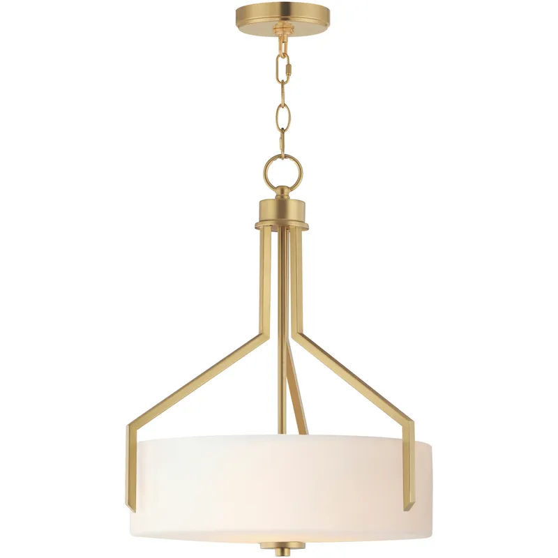 Dart 3 Light 16.75 inch Natural Aged Brass Drum Pendant Ceiling Light