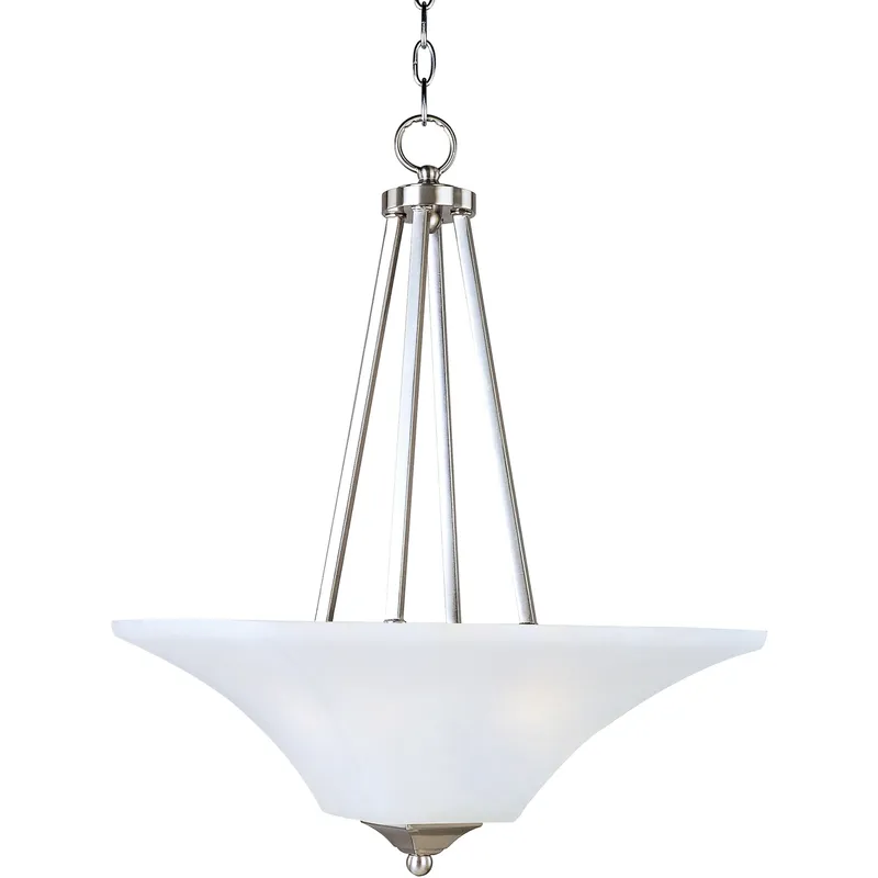 Aurora 2 Light 16 inch Satin Nickel Invert Bowl Pendant Ceiling Light