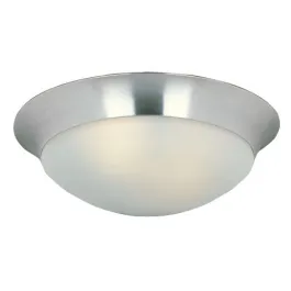 Maxim Lighting Essentials 17" 3-Light Flush Mount - Frosted Glass Shade - 120V - Satin Nickel