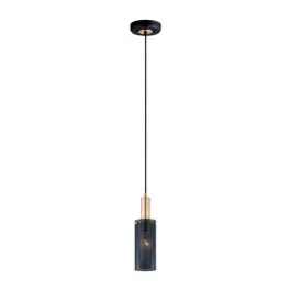 Maxim Lighting Perf 4" 1-Light Mini Pendant - 120V - Black / Satin Brass