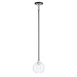 Maxim Lighting Vessel 1-Light Mini Pendant - 120V - Black / Brushed Aluminum