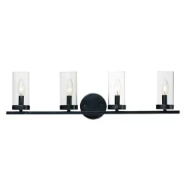 Maxim Lighting Sentinel 4-Light Bath Vanity Light - 120V - Black