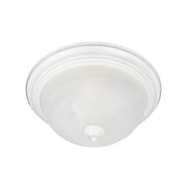 Maxim Lighting Essentials 14" 2-Light Flush Mount - Marble Glass Shade - 120V - White