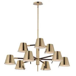 Maxim Lighting Carlo 9-Light LED Chandelier - 3000K - 120V - Dark Bronze / Heritage Brass