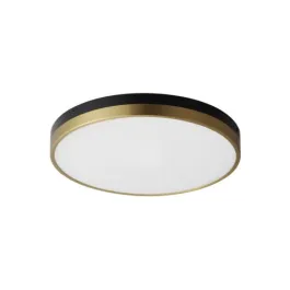 Maxim Lighting Dapper 16" LED Flush Mount - 3000K - 120V - Black / Antique Brass