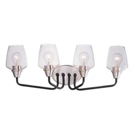 Maxim Lighting Goblet 4-Light Bath Vanity Light - 120V - Black / Satin Nickel