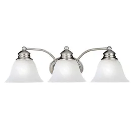 Maxim Lighting Malaga 3-Light Vanity Light - Marble Glass Shade - 120V - Satin Nickel
