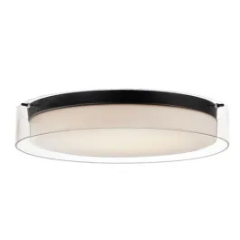 Maxim Lighting Duo 20" Round LED Flush Mount - 3000K - 120V - Black