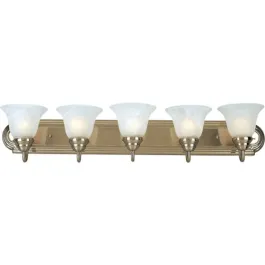Maxim Lighting Essentials 5-Light Vanity Light - Marble Glass Shade - 120V - Satin Nickel