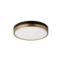 Maxim Lighting Dapper 12" LED Flush Mount - 3000K - 120V - Black / Antique Brass