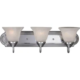 Maxim Lighting Essentials 3-Light Vanity Light - Marble Glass Shade - 120V - Polished Chrome