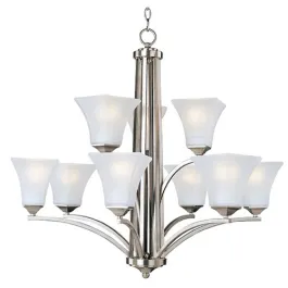 Maxim Lighting Aurora 9-Light Chandelier - 120V - Satin Nickel