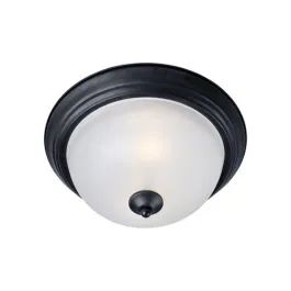 Maxim Lighting Essentials 12" 1-Light Flush Mount - Frosted Glass Shade - 120V - Black
