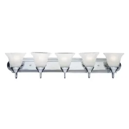 Maxim Lighting Essentials 5-Light Vanity Light - Marble Glass Shade - 120V - Polished Chrome