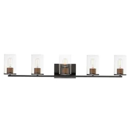 Maxim Lighting Sleek 5-Light Bath Vanity Light - 120V - Antique Brass / Black