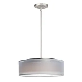 Maxim Lighting Prime 16" LED Pendant - 3000K - 120V - White Oxide / Satin Nickel