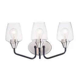 Maxim Lighting Goblet 3-Light Bath Vanity Light - 120V - Black / Satin Nickel