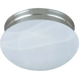 Maxim Lighting Essentials 8" 1-Light Flush Mount - Marble Glass Shade - 120V - Satin Nickel