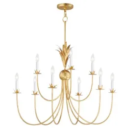 Maxim Lighting Paloma 9-Light Chandelier - 120V - Gold Leaf