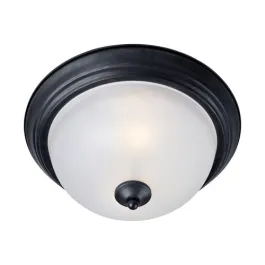 Maxim Lighting Essentials 16" 3-Light Flush Mount - Frosted Glass Shade - 120V - Black