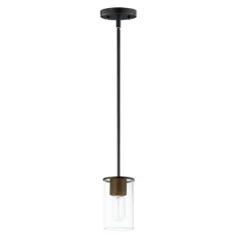 Maxim Lighting Sleek 1-Light Mini Pendant - 120V - Antique Brass / Black