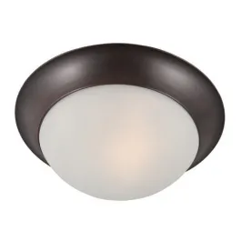 Maxim Lighting Essentials 12" 1-Light Flush Mount - Frosted Glass Shade - 120V - Oil Rubbed Bronze