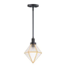 Maxim Lighting Adorn 1-Light Mini Pendant - 120V - Black / Burnished Brass