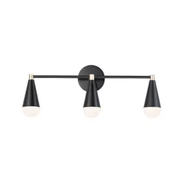 Maxim Lighting Lovell 3-Light Bath Vanity Light - 120V - Black / Satin Brass