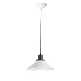 Maxim Lighting Oslo 12" 1-Light Small Pendant - 120V - Black / White