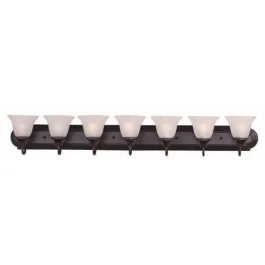 Maxim Lighting Essentials 7-Light Vanity Light - Frosted Glass Shade - 120V - Oil Rubbed Bronze