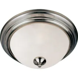 Maxim Lighting Essentials 14" 2-Light Flush Mount - Frosted Glass Shade - 120V - Satin Nickel