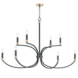 Maxim Lighting Charlton 8-Light Chandelier - 120V - Black / Antique Brass