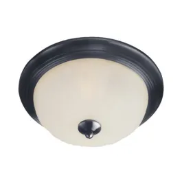 Maxim Lighting Essentials 16" 3-Light Flush Mount - Ribbed Frosted Glass Shade - 120V - Black
